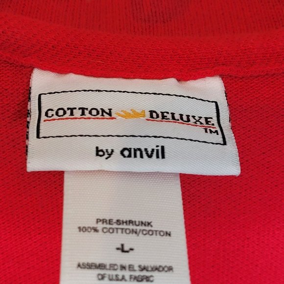 Vintage Fresno State Polo Shirt Embroidered Chest Logo Red Anvil Cotton Size L - Picture 3 of 4